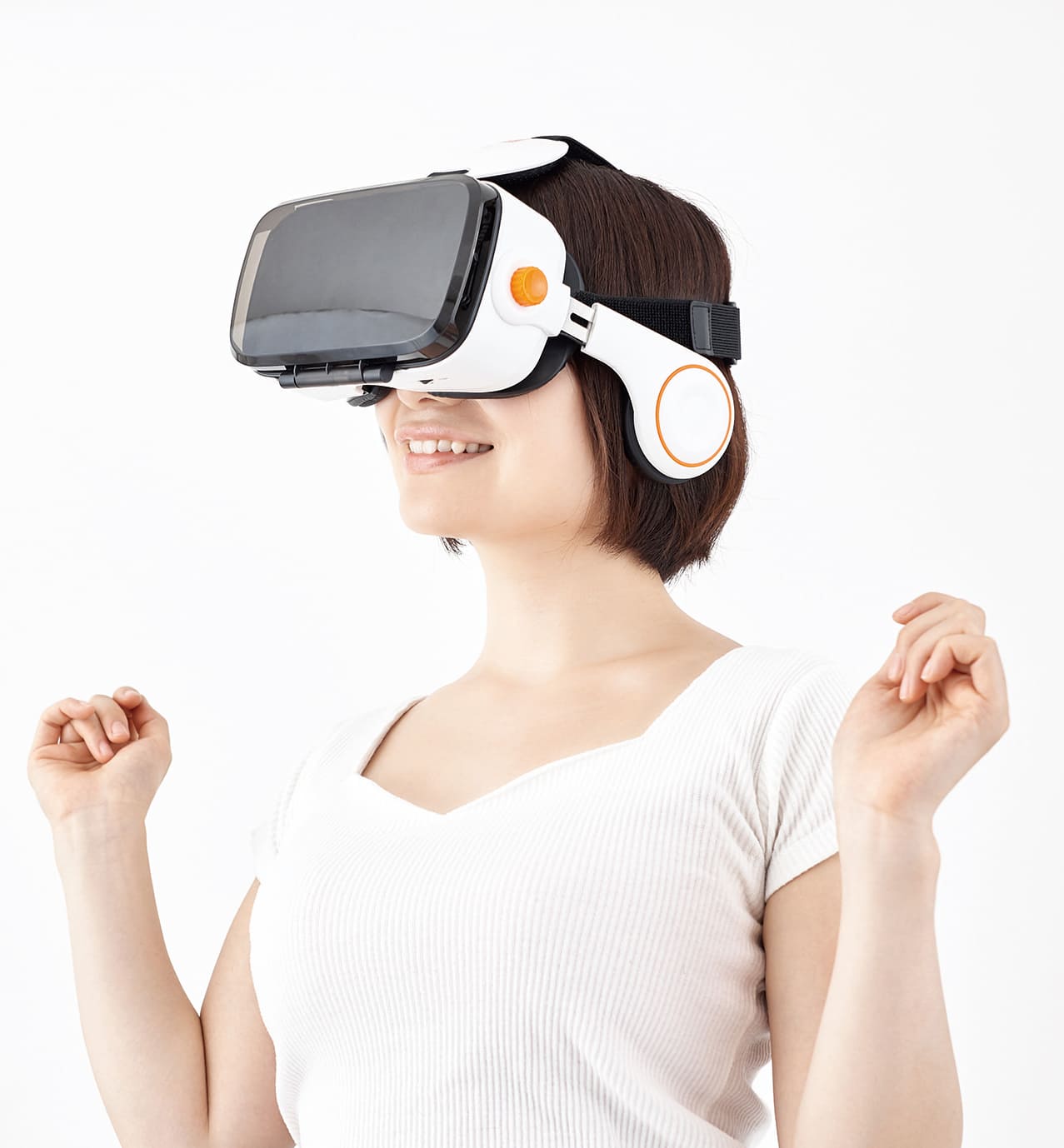 VR体験をする人