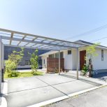 シンプルな平屋に合うお庭と外構実例｜岡山のお洒落な外構エクステリア｜エスティナ岡山