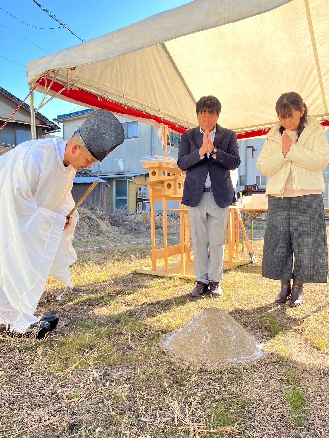 倉敷市玉島I様邸地鎮祭のご様子